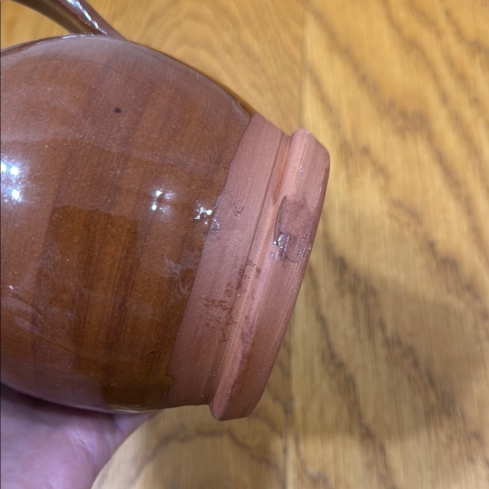 Brown Plimoth Patuxet pottery ceramic kitchen pitcher - Picture 10 of 11